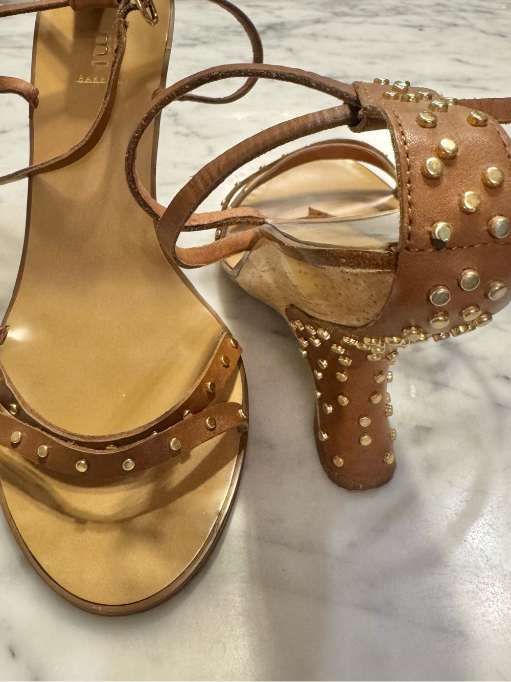 Bakers Brown Studded Wedge Sandals